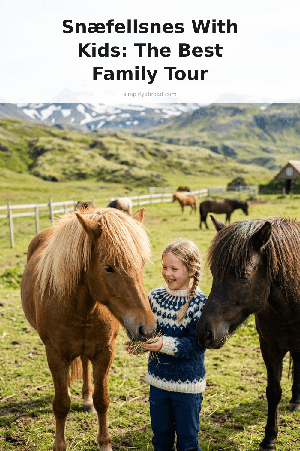 Pinterest infographic: Snæfellsnes Peninsula with kids tour review from Reykjavík - tips and insights about Our honest Iceland with kids experience: Blue Lagoon vs Snæfellsnes tour