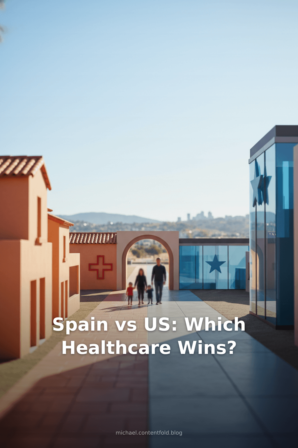 Pinterest infographic: Best healthcare for expat families: Spain vs United States - tips and insights about Comparing healthcare in Spain vs the US for expat families